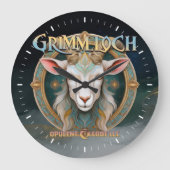 Grimmloch Goat Emblem Fantasy RPG ラージ壁時計 (正面)