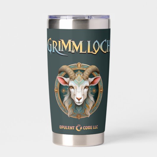 Grimmloch Goat Emblem Fantasy RPG 保温保冷タンブラー (正面)