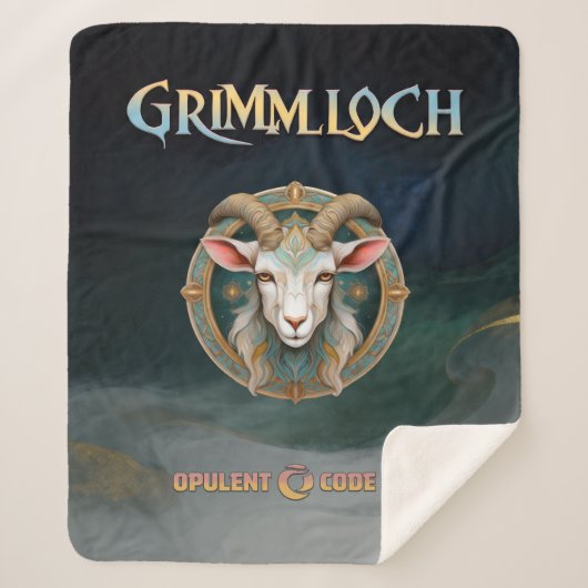 Grimmloch Goat Emblem Fantasy RPG Single-Sided シェルパブランケット (正面)