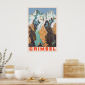 Grimsel Vintage Travel Poster Print  Swiss Retro ポスター (キッチン)