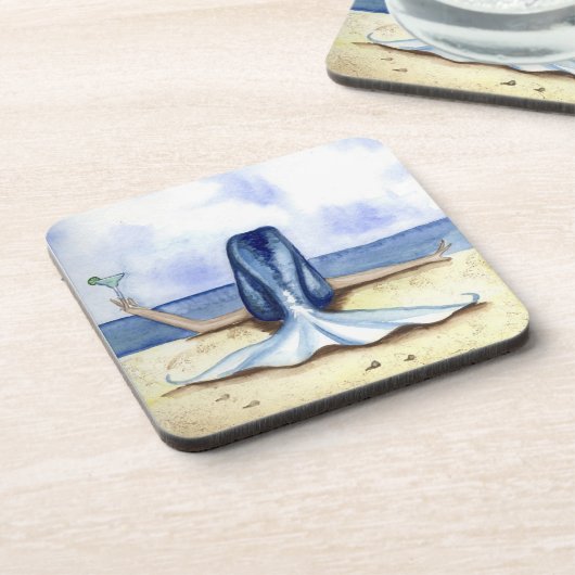 Grimshawのビーチのマルガリータの人魚のコースターセット コースター (左側)