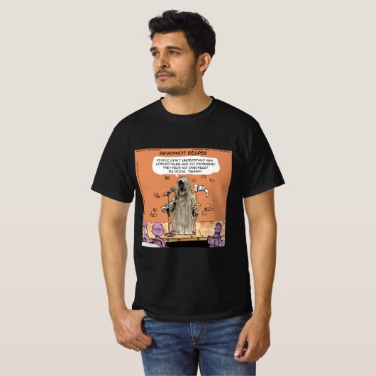 Grimshot Reaper Funny Grim Reaper Standup Comic Tシャツ (正面フル)