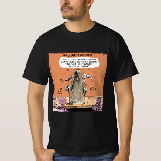 Grimshot Reaper Funny Grim Reaper Standup Comic Tシャツ (正面)