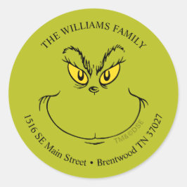 Grinchストールのクリスマス顔 – 住所 ラウンドシール