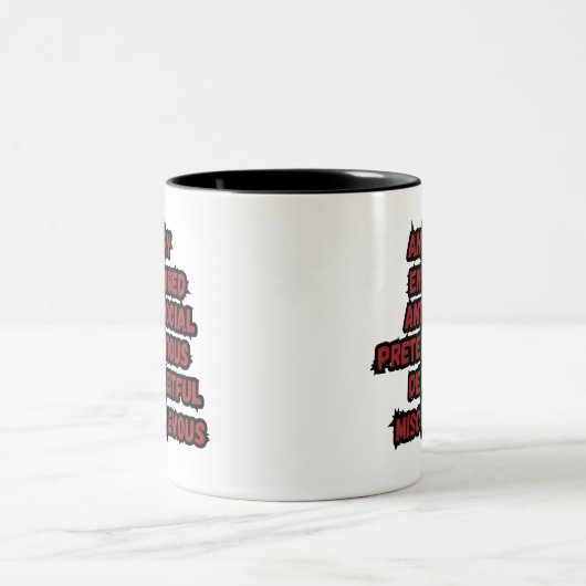 Grinch AcrosticおもしろいでTrue Holiday映画ファンを獲得 ツートーンマグカップ (中央)