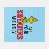Grinch | All Your Sweaters Are Ugly フリースブランケット (正面(横))