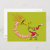 Grinch Blowing the Merry Grinchmas Horn ポストカード (正面/裏面)