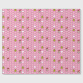Grinch & Cindy-Lou Pink Heart Pattern ラッピングペーパー (フラット)