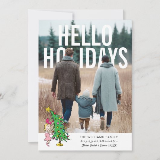 Grinch | Cindy Lou Who Personalized Photo シーズンカード (正面)