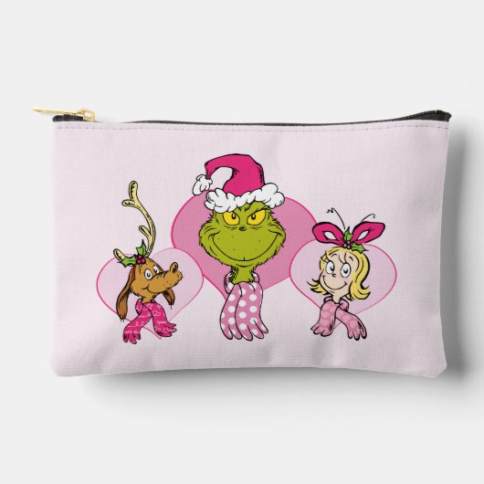 Grinch Crew in Pink Valentine's Portrait アクセサリーポーチ (正面)