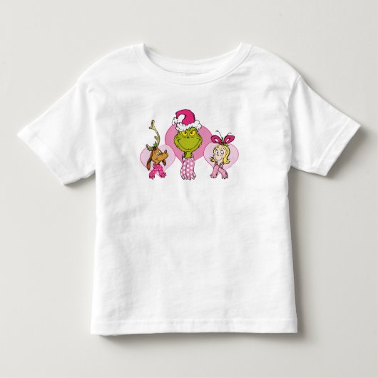 Grinch Crew in Pink Valentine's Portrait トドラーTシャツ (正面)