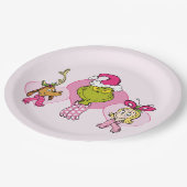 Grinch Crew in Pink Valentine's Portrait ペーパープレート (アングル)