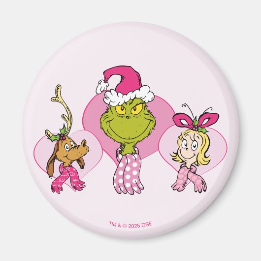 Grinch Crew in Pink Valentine's Portrait マグネット (正面)