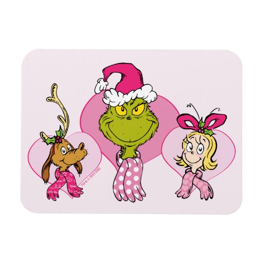 Grinch Crew in Pink Valentine's Portrait マグネット (横)