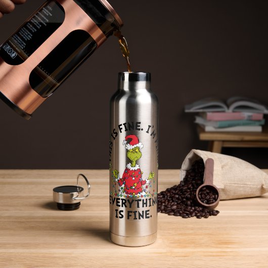 Grinch | Everything is Fine ウォーターボトル (コーヒー)