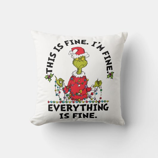 Grinch | Everything is Fine クッション (正面)