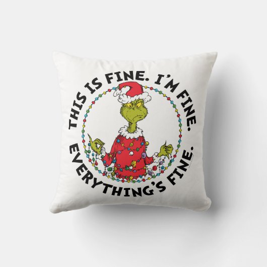 Grinch | Everything's Fine クッション (裏面)
