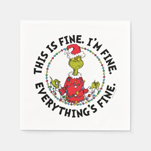 Grinch | Everything's Fine スタンダードカクテルナプキン (正面)