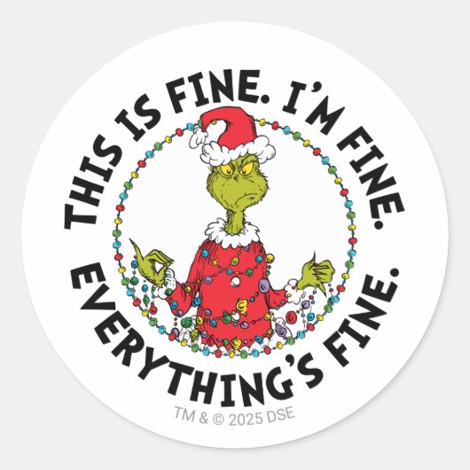Grinch | Everything's Fine ラウンドシール (正面)