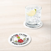 Grinch | Everything's Fine ラウンドペーパーコースター (インサイチュ)