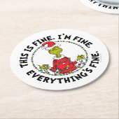 Grinch | Everything's Fine ラウンドペーパーコースター (アングル)