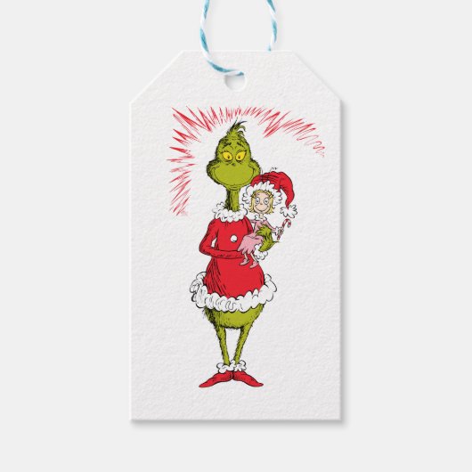Grinch Holds Cindy Lou Who ギフトタグ (正面)