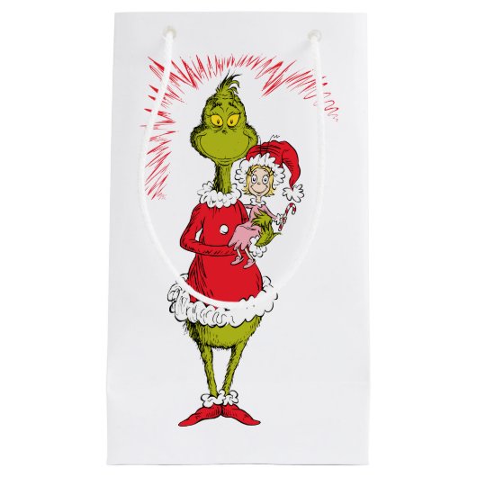 Grinch Holds Cindy Lou Who スモールペーパーバッグ (正面)