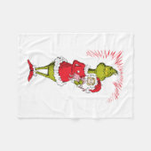 Grinch Holds Cindy Lou Who フリースブランケット (正面(横))