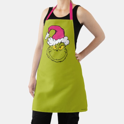 Grinch in Pink Santa Hat エプロン (インサイチュ)