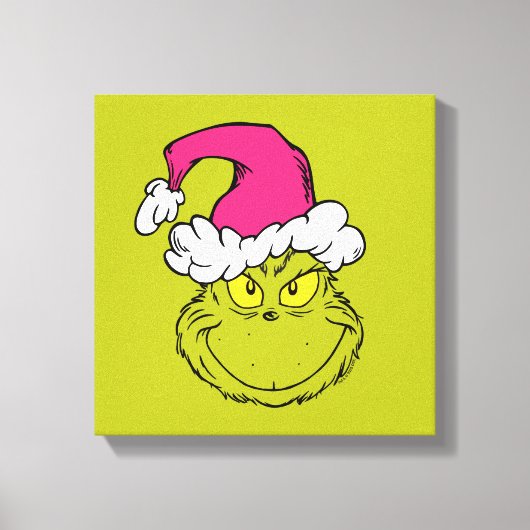 Grinch in Pink Santa Hat キャンバスプリント (正面)