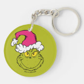 Grinch in Pink Santa Hat キーホルダー (裏面)