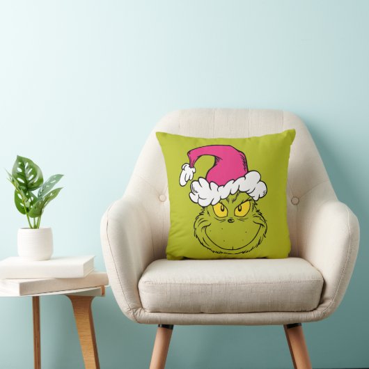 Grinch in Pink Santa Hat クッション (椅子)