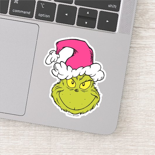 Grinch in Pink Santa Hat シール (詳細)