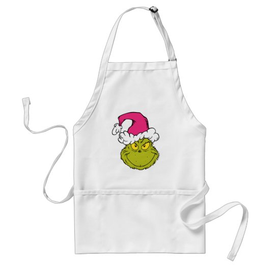 Grinch in Pink Santa Hat スタンダードエプロン (正面)