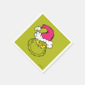 Grinch in Pink Santa Hat スタンダードカクテルナプキン (角)