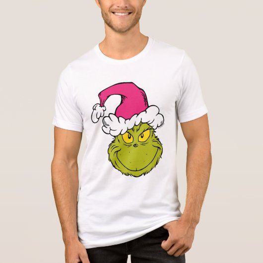 Grinch in Pink Santa Hat トライブレンドＴシャツ (正面)
