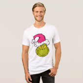 Grinch in Pink Santa Hat トライブレンドＴシャツ (正面全面)