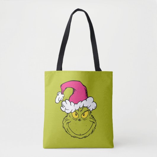 Grinch in Pink Santa Hat トートバッグ (正面)