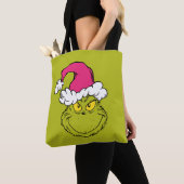 Grinch in Pink Santa Hat トートバッグ (クローズアップ)