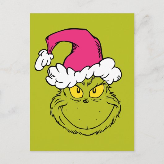 Grinch in Pink Santa Hat ポストカード (正面)