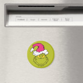 Grinch in Pink Santa Hat マグネット (インサイチュ (食洗機))