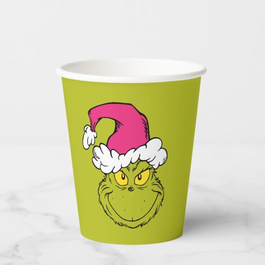 Grinch in Pink Santa Hat 紙コップ (正面)