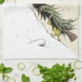 Grinch & Max Return the Christmas Tree キッチンタオル (折り畳み)