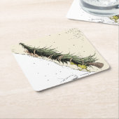 Grinch & Max Return the Christmas Tree スクエアペーパーコースター (アングル)