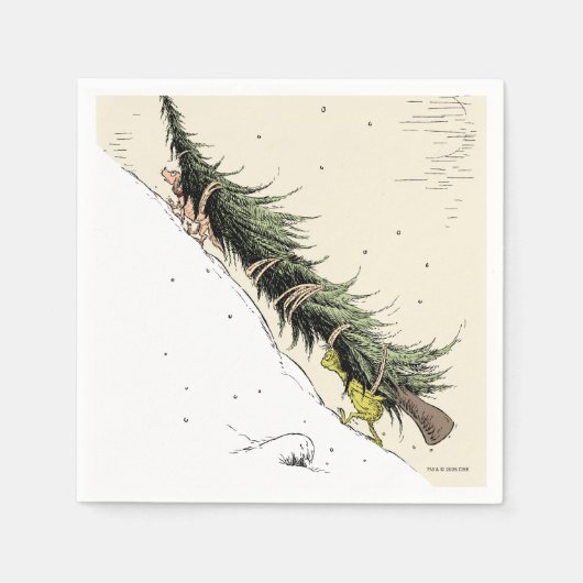 Grinch & Max Return the Christmas Tree スタンダードカクテルナプキン (正面)