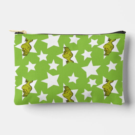 Grinch Peeking Star Pattern アクセサリーポーチ (正面)