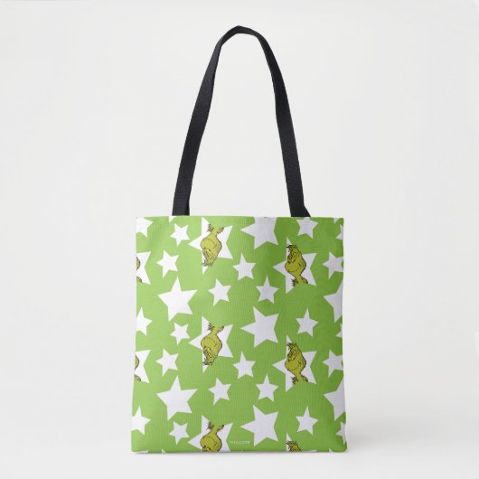 Grinch Peeking Star Pattern トートバッグ (正面)