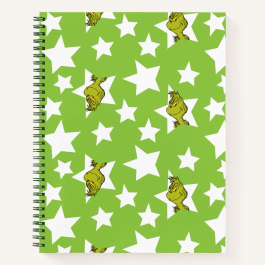 Grinch Peeking Star Pattern ノートブック (正面)