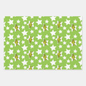 Grinch Peeking Star Pattern ラッピングペーパーシート (正面2)