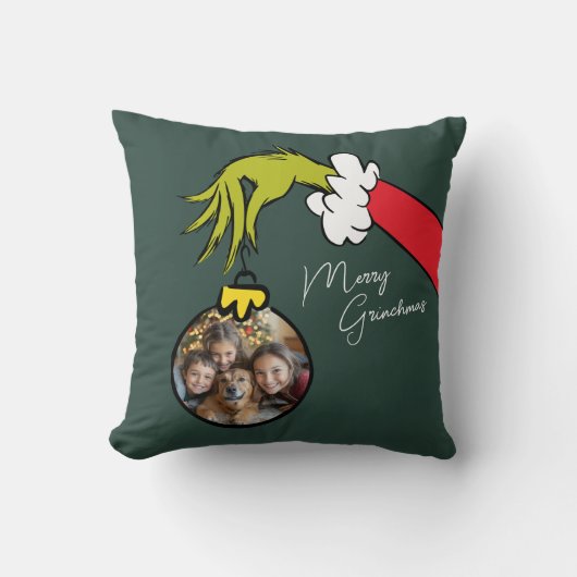 Grinch | Personalized Ornament Throw Pillow クッション (正面)